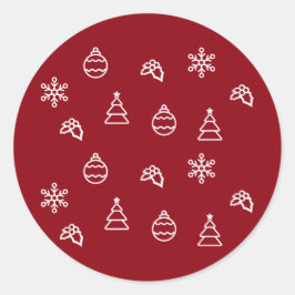 Het kerstpatroon I Ronde Sticker