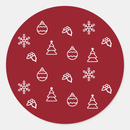 Het kerstpatroon I Ronde Sticker (Voorkant)