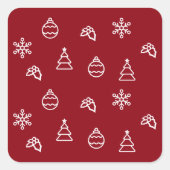 Het kerstpatroon I Vierkante Sticker (Voorkant)