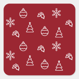 Het kerstpatroon I Vierkante Sticker