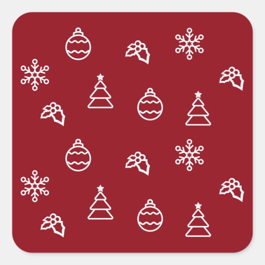 Het kerstpatroon I Vierkante Sticker (Voorkant)