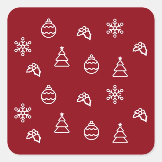 Het kerstpatroon I Vierkante Sticker (Voorkant)