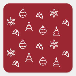 Het kerstpatroon I Vierkante Sticker