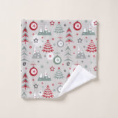 Het kerstpatroon in de winter. bad handdoek (Wasdoekje)