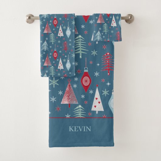 Het kerstpatroon in de winter. bad handdoek (Insitu)