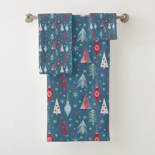 Het kerstpatroon in de winter. bad handdoek (Insitu)