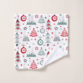 Het kerstpatroon in de winter. Dataset Bad Handdoek (Wasdoekje)