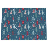 Het kerstpatroon in de winter. groot cadeauzakje (Voorkant)