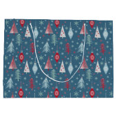 Het kerstpatroon in de winter. groot cadeauzakje (Achterkant)