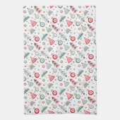 Het kerstpatroon in de winter. keukenhanddoek (Verticaal)