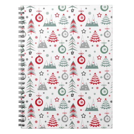 Het kerstpatroon in de winter. Notitieboek (Voorkant)