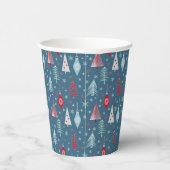 Het kerstpatroon in de winter. papieren bekers (Rechts)