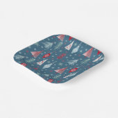 Het kerstpatroon in de winter. papieren bordje (Gebogen)