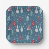 Het kerstpatroon in de winter. papieren bordje (Voorkant)