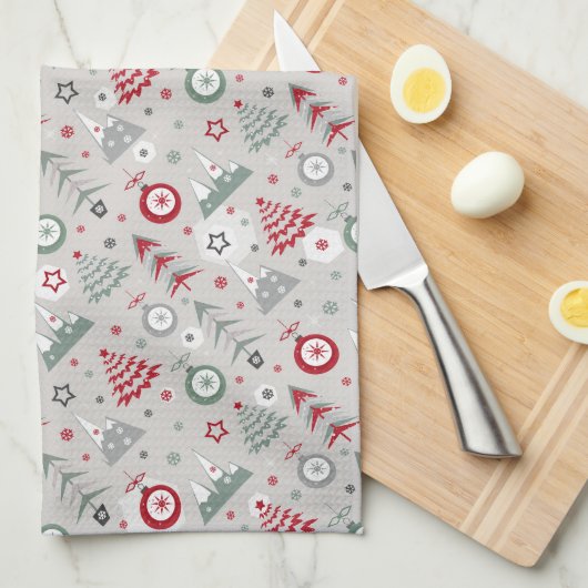 Het kerstpatroon in de winter. theedoek (Quarter Fold)