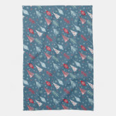 Het kerstpatroon in de winter. theedoek (Verticaal)