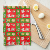 Het kerstpatroon vieren theedoek (Quarter Fold)