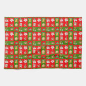 Het kerstpatroon vieren theedoek (Horizontaal)
