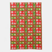 Het kerstpatroon vieren theedoek (Verticaal)