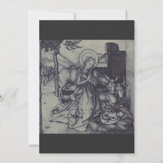 Het Kerststalletje Stark Ink Art Kaart (Voorkant)