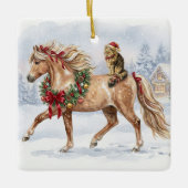 Het Kerstteam- Maggie en Nari Keramisch Ornament (Voorkant)