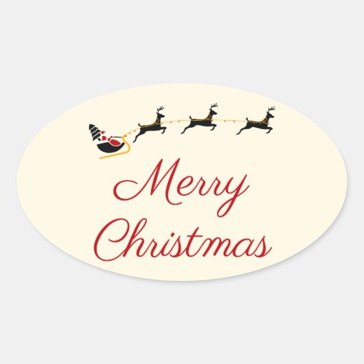 Het kerstthema I Ovale Sticker (Voorkant)