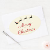 Het kerstthema I Ovale Sticker (Envelop)