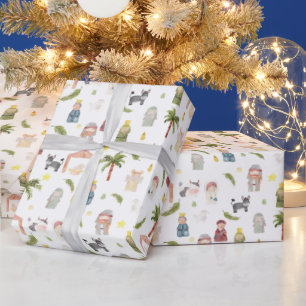 Het kerstvakantiewrapppapier van de Nativity Cadeaupapier