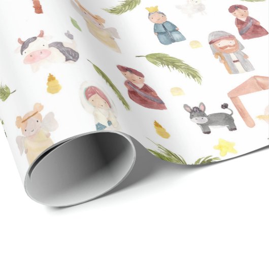 Het kerstvakantiewrapppapier van de Nativity Cadeaupapier (Rol Hoek)