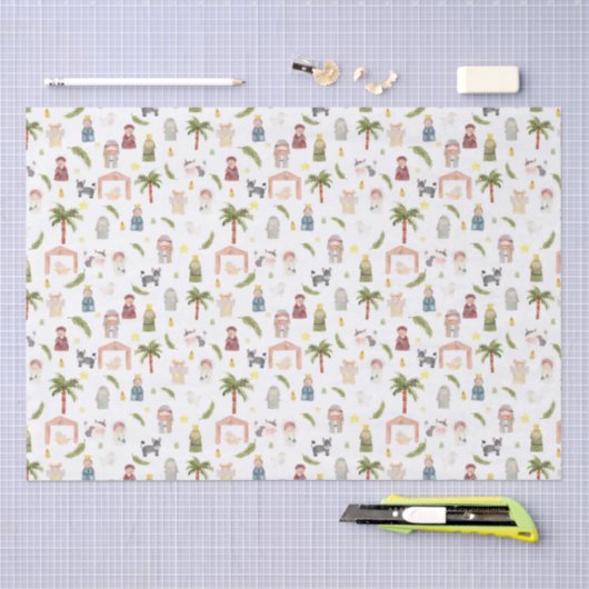 Het kerstvakantiewrapppapier van de Nativity Tissuepapier (Craft)