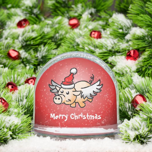 Het kerstvarken sneeuwbol (Kerstmis)