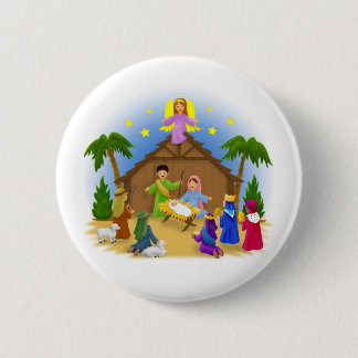 Het kerstverhaal ronde button 5,7 cm