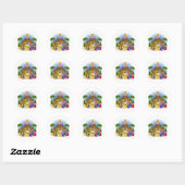 Het kerstverhaal ronde sticker (Vel)