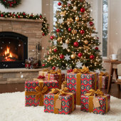 Het kerstverhaal - rood omslagpapier cadeaupapier