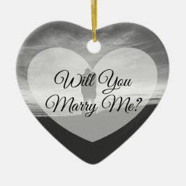 Het kerstversieringsvoorstel van Marry Me Couple Keramisch Ornament