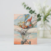 "Het kerstvliegtuig" van Jenny Nystrom Briefkaart (Staand voorkant)