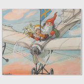 "Het kerstvliegtuig" van Jenny Nystrom Cadeaupapier (Vlak)