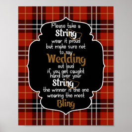 Het Ketting Game Red Flannel Vrijgezellenfeest Gam Poster