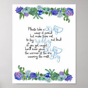 Het Ketting game Succulent Vrijgezellenfeest Poster