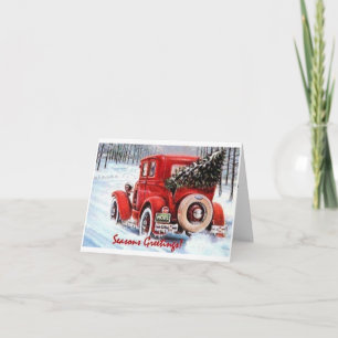 Het kiezen van Uw Eigen Vintage Kerstboom Feestdagen Kaart