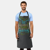 Het kijken als kerstmoderne Word Art Schort (Gedragen)