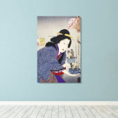 Het kijken alsof ze wil veranderen: het uiterlijk canvas afdruk (Insitu (Houten vloer))