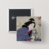 Het kijken alsof ze wil veranderen: Het uiterlijk Vierkante Button 5,1 Cm (Voorkant /achterkant)