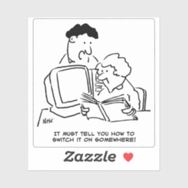 Het kijken hoe te om de Computer aan te zetten Sticker