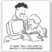 Het kijken hoe te om de Computer aan te zetten Sticker (Voorkant)