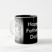 Het kijken in de Spiegel Tweekleurige Koffiemok (Voorkant links)