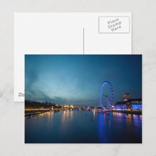 Het kijken naar de Theems Briefkaart (Voorkant / Achterkant)