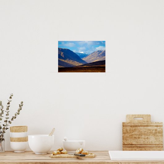 Het kijken naar Glen Etive, Schotland Poster (Keuken)