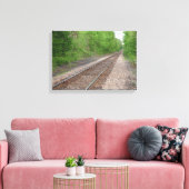 Het kijken onderaan de sporen canvas afdruk (Insitu (Woonkamer))