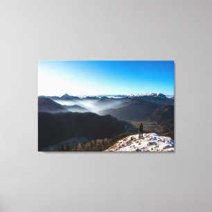 Het kijken over nieuwe horizonten canvas afdruk